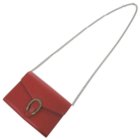 GUCCI Red Leather Shoulder Bag - Picture 9 of 11